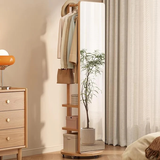 Full Body Mirror with Coat Rack - Image 8