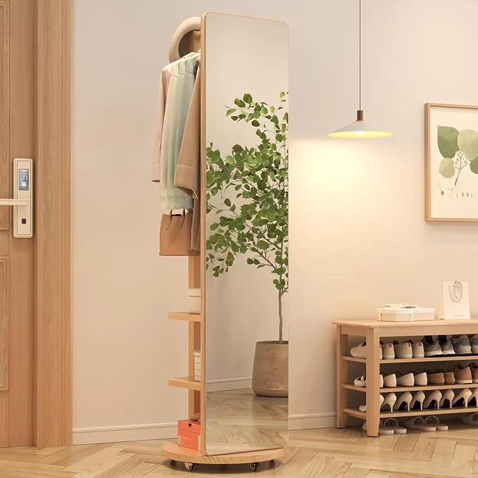 Full Body Mirror with Coat Rack - Image 9