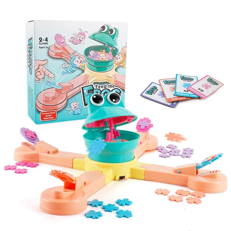 Funny Feeding frogs to eat biscuits children's manual educational toys electric toys Family Party Game