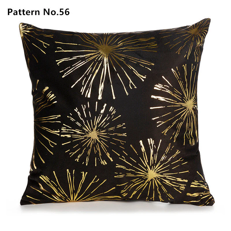 Gold Foil Throw Pillow Case Cushion Cover 18 x 18 inches 45 x 45 cm(Pattern No.50~67) - Image 10