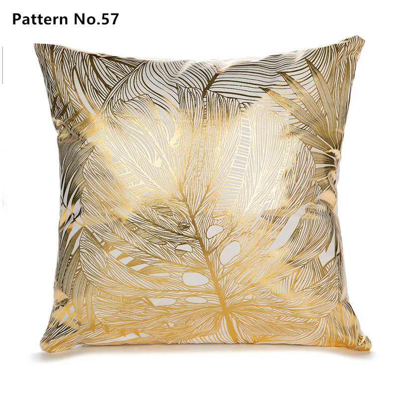 Gold Foil Throw Pillow Case Cushion Cover 18 x 18 inches 45 x 45 cm(Pattern No.50~67) - Image 11