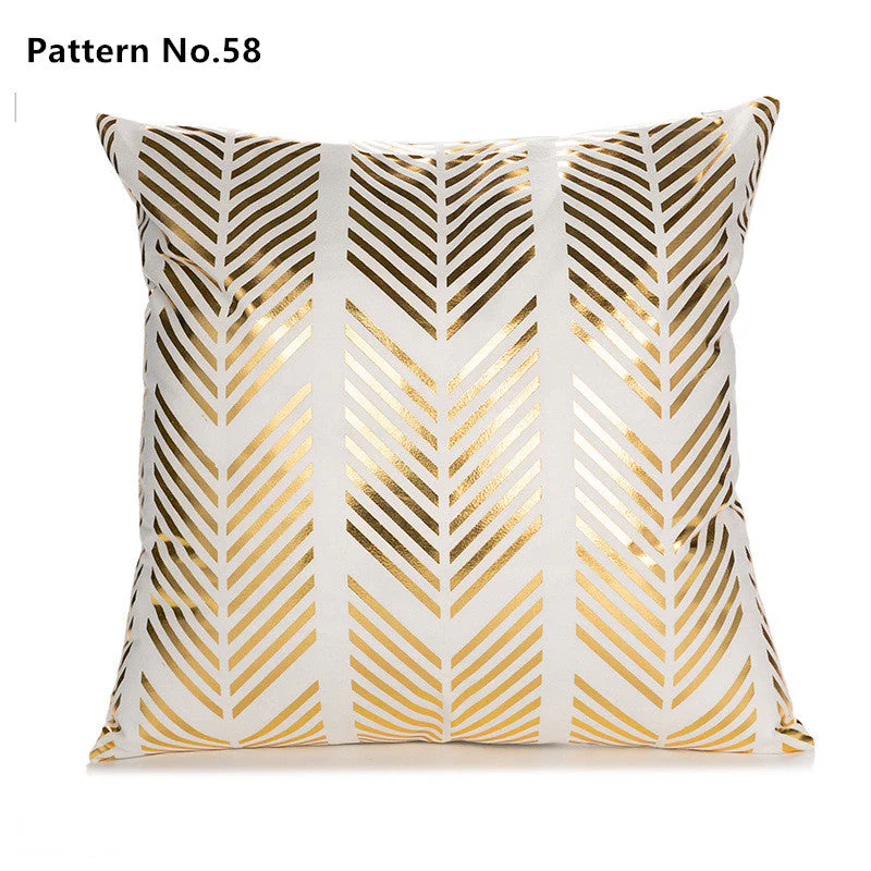 Gold Foil Throw Pillow Case Cushion Cover 18 x 18 inches 45 x 45 cm(Pattern No.50~67) - Image 12