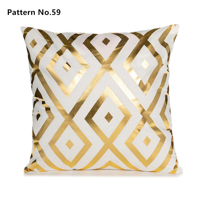 Gold Foil Throw Pillow Case Cushion Cover 18 x 18 inches 45 x 45 cm(Pattern No.50~67) - Image 13