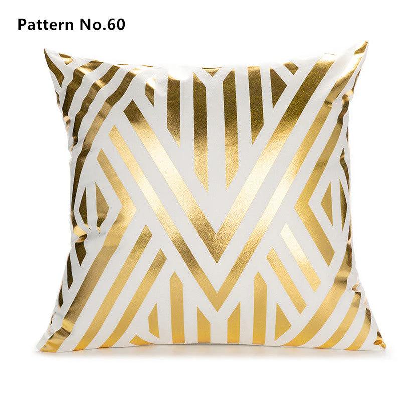Gold Foil Throw Pillow Case Cushion Cover 18 x 18 inches 45 x 45 cm(Pattern No.50~67) - Image 14