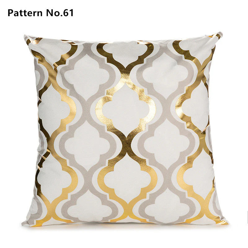Gold Foil Throw Pillow Case Cushion Cover 18 x 18 inches 45 x 45 cm(Pattern No.50~67) - Image 15
