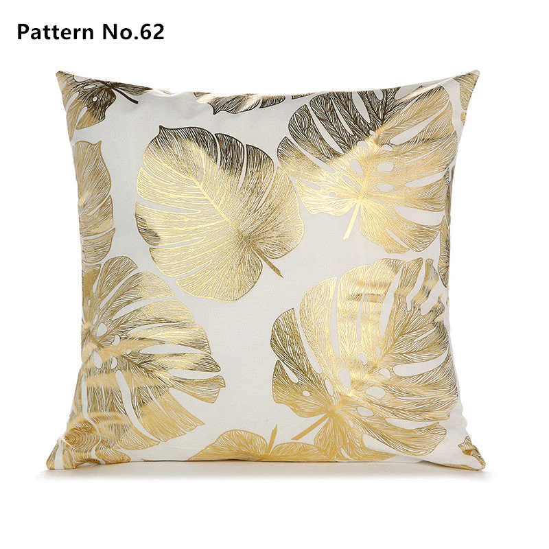 Gold Foil Throw Pillow Case Cushion Cover 18 x 18 inches 45 x 45 cm(Pattern No.50~67) - Image 16