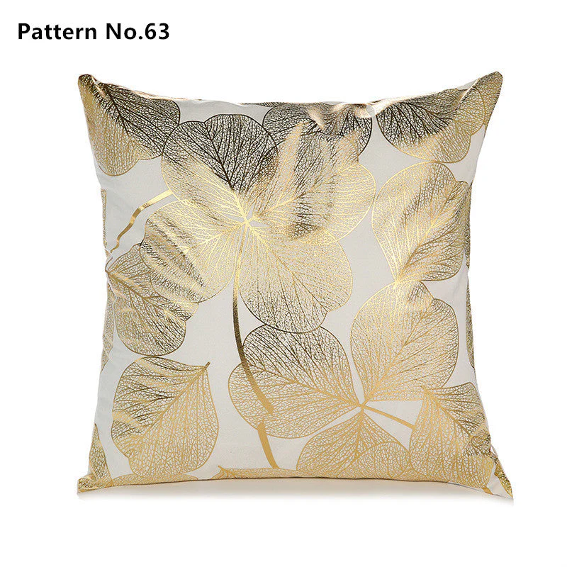 Gold Foil Throw Pillow Case Cushion Cover 18 x 18 inches 45 x 45 cm(Pattern No.50~67) - Image 17