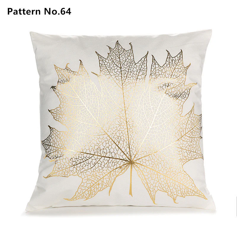 Gold Foil Throw Pillow Case Cushion Cover 18 x 18 inches 45 x 45 cm(Pattern No.50~67) - Image 18
