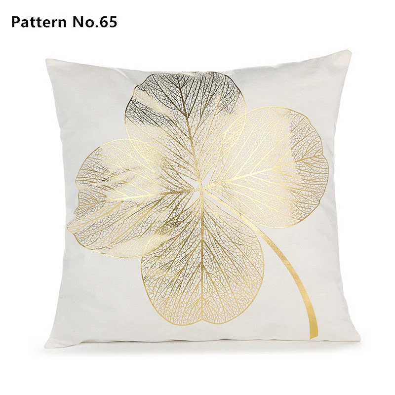 Gold Foil Throw Pillow Case Cushion Cover 18 x 18 inches 45 x 45 cm(Pattern No.50~67) - Image 19