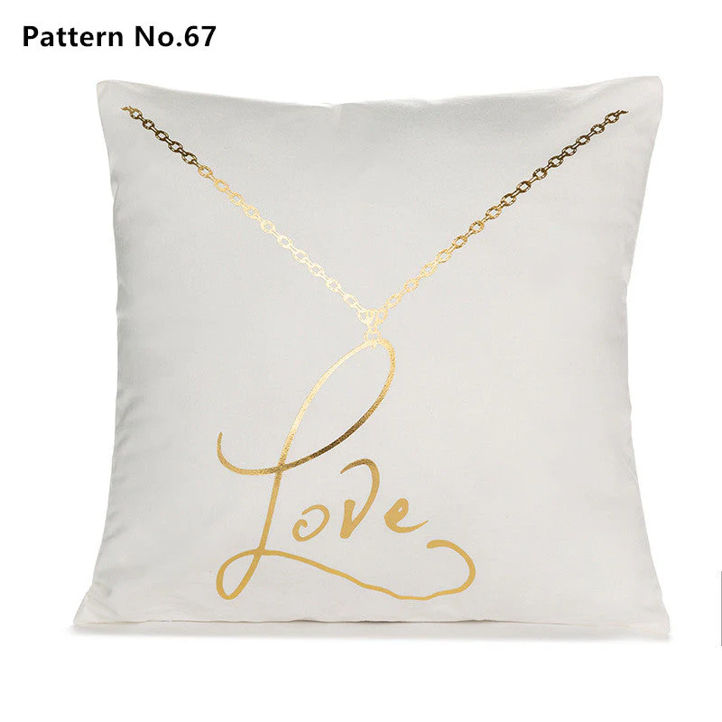 Gold Foil Throw Pillow Case Cushion Cover 18 x 18 inches 45 x 45 cm(Pattern No.50~67) - Image 21