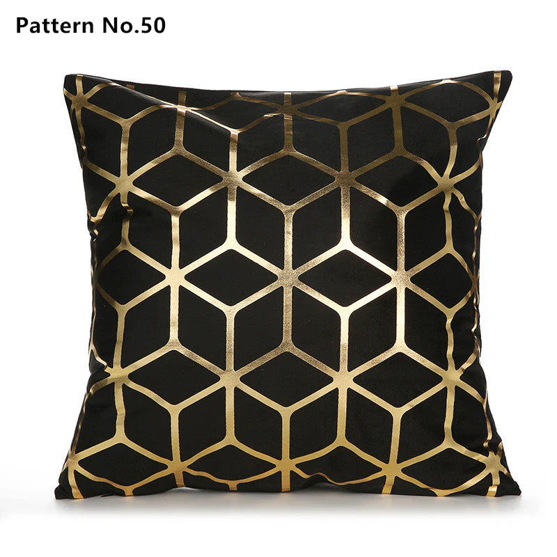 Gold Foil Throw Pillow Case Cushion Cover 18 x 18 inches 45 x 45 cm(Pattern No.50~67) - Image 4