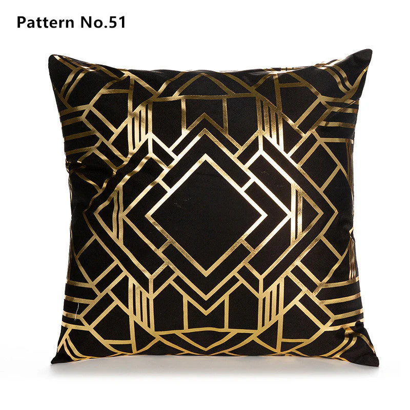 Gold Foil Throw Pillow Case Cushion Cover 18 x 18 inches 45 x 45 cm(Pattern No.50~67) - Image 5