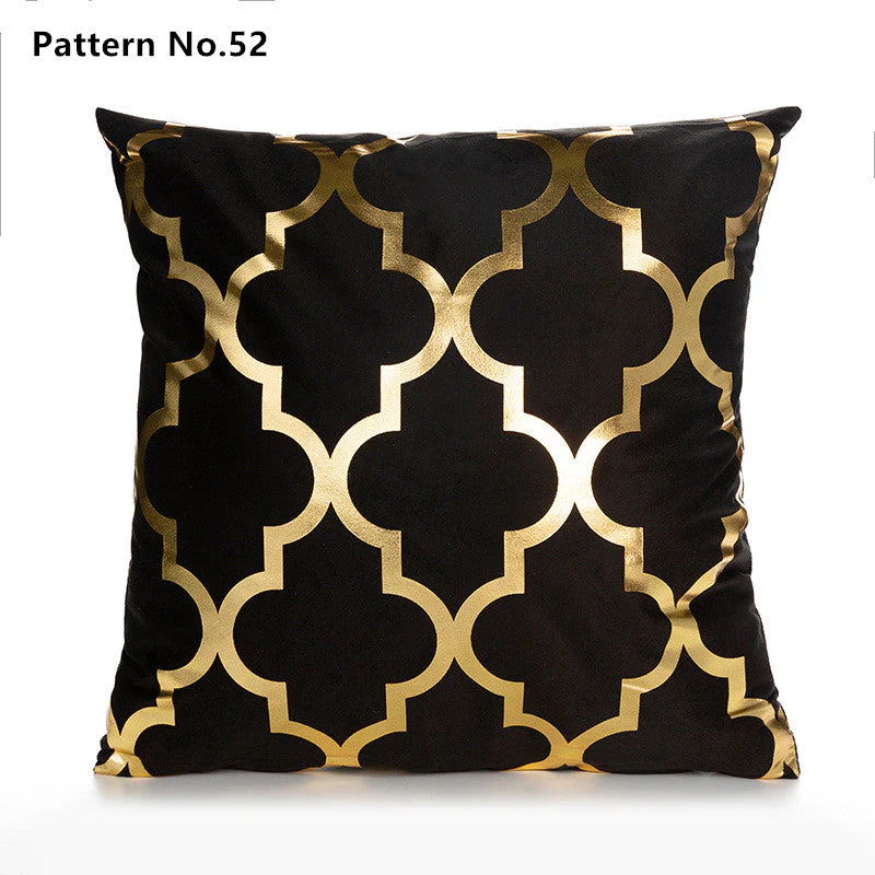 Gold Foil Throw Pillow Case Cushion Cover 18 x 18 inches 45 x 45 cm(Pattern No.50~67) - Image 6