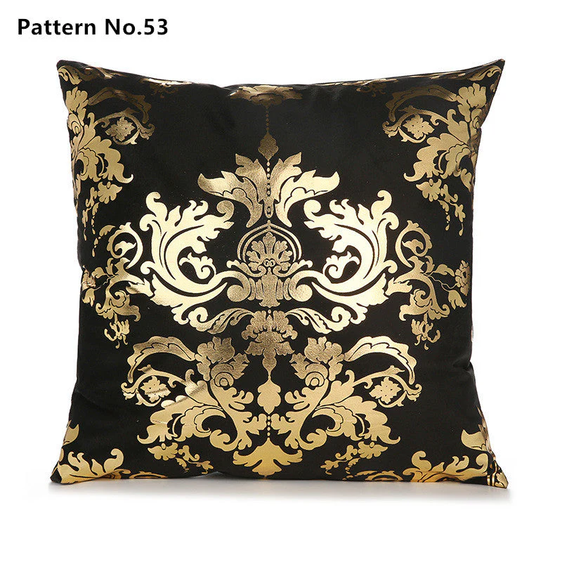 Gold Foil Throw Pillow Case Cushion Cover 18 x 18 inches 45 x 45 cm(Pattern No.50~67) - Image 7