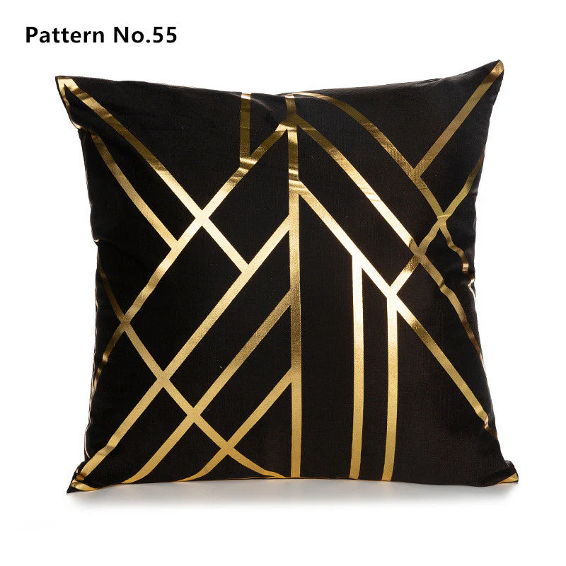 Gold Foil Throw Pillow Case Cushion Cover 18 x 18 inches 45 x 45 cm(Pattern No.50~67) - Image 9