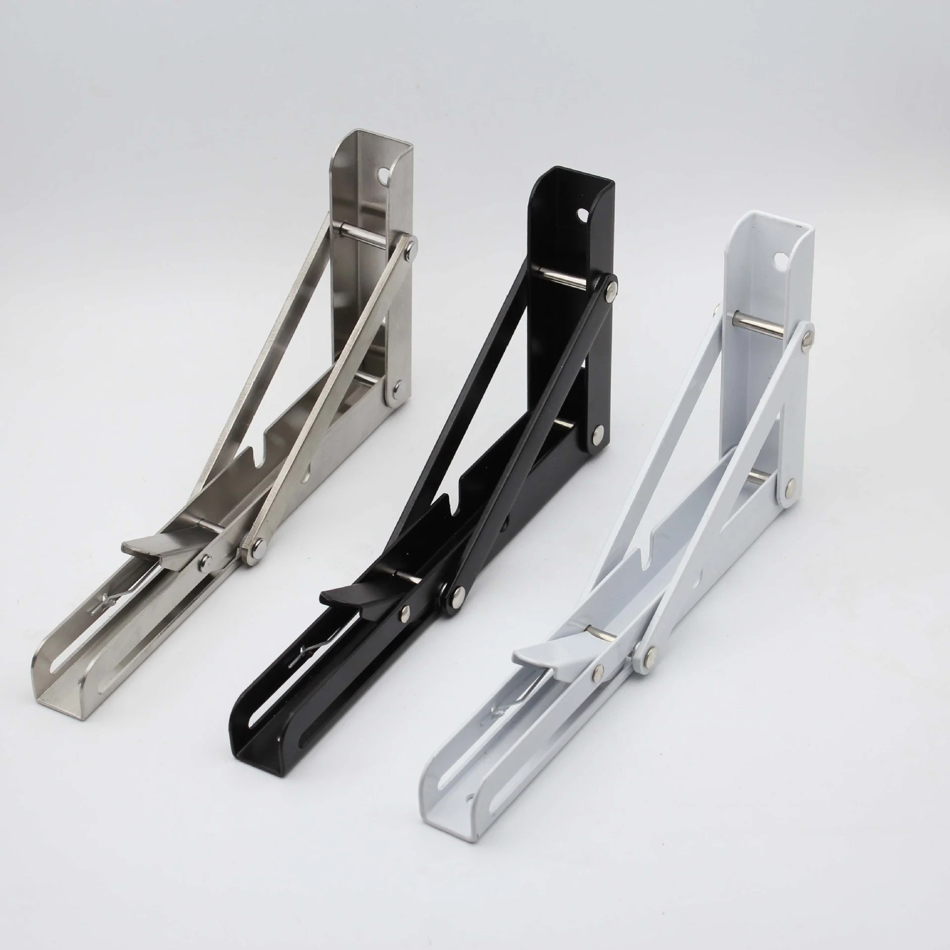 Heavy Duty Stainless Steel Collapsible Bracket for DIY Space Saving Wall Mounted Work Bench Pack of 2 - Image 2