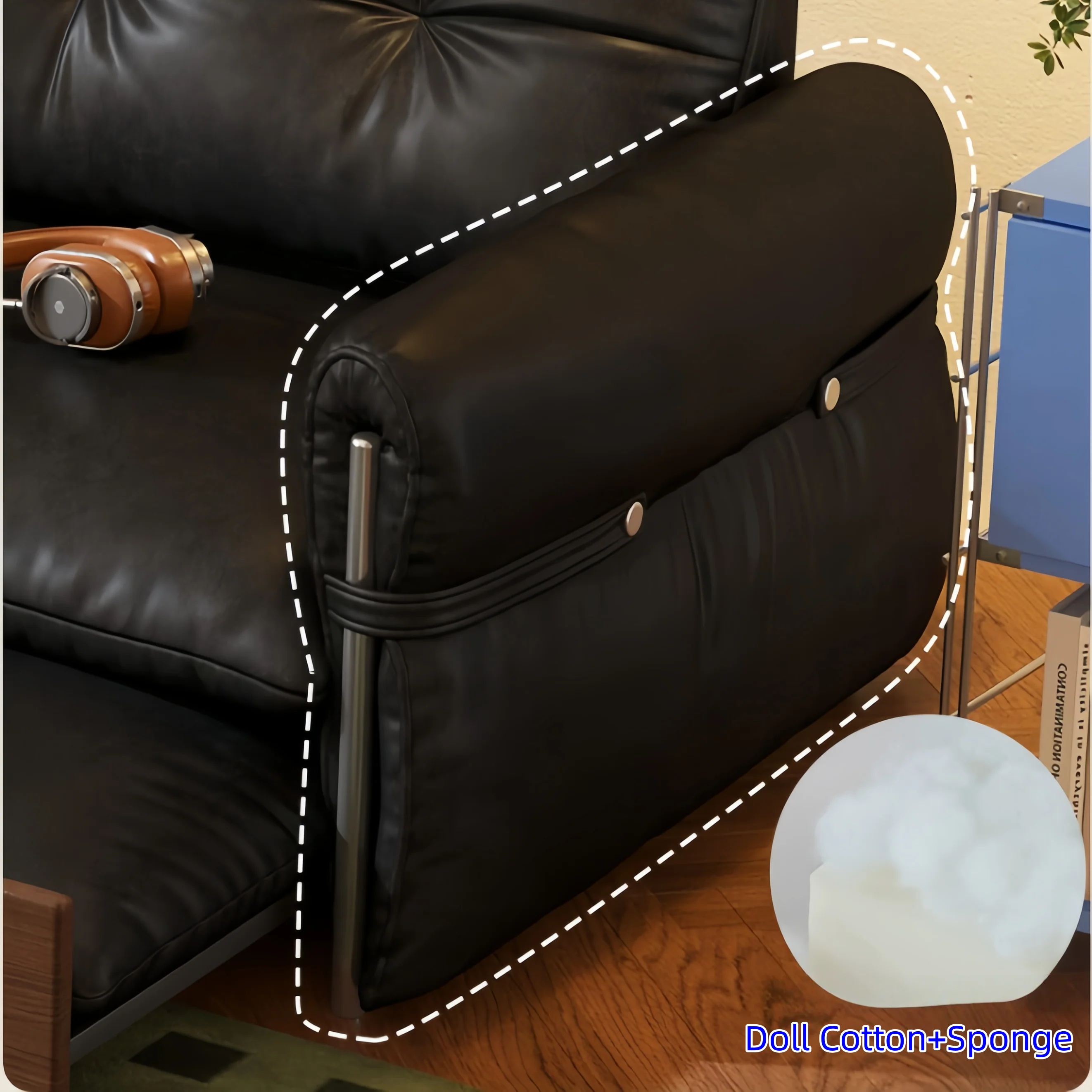HERBURN 4-in-1 Oil Wax Leather Convertible Sofa Bed - Image 8