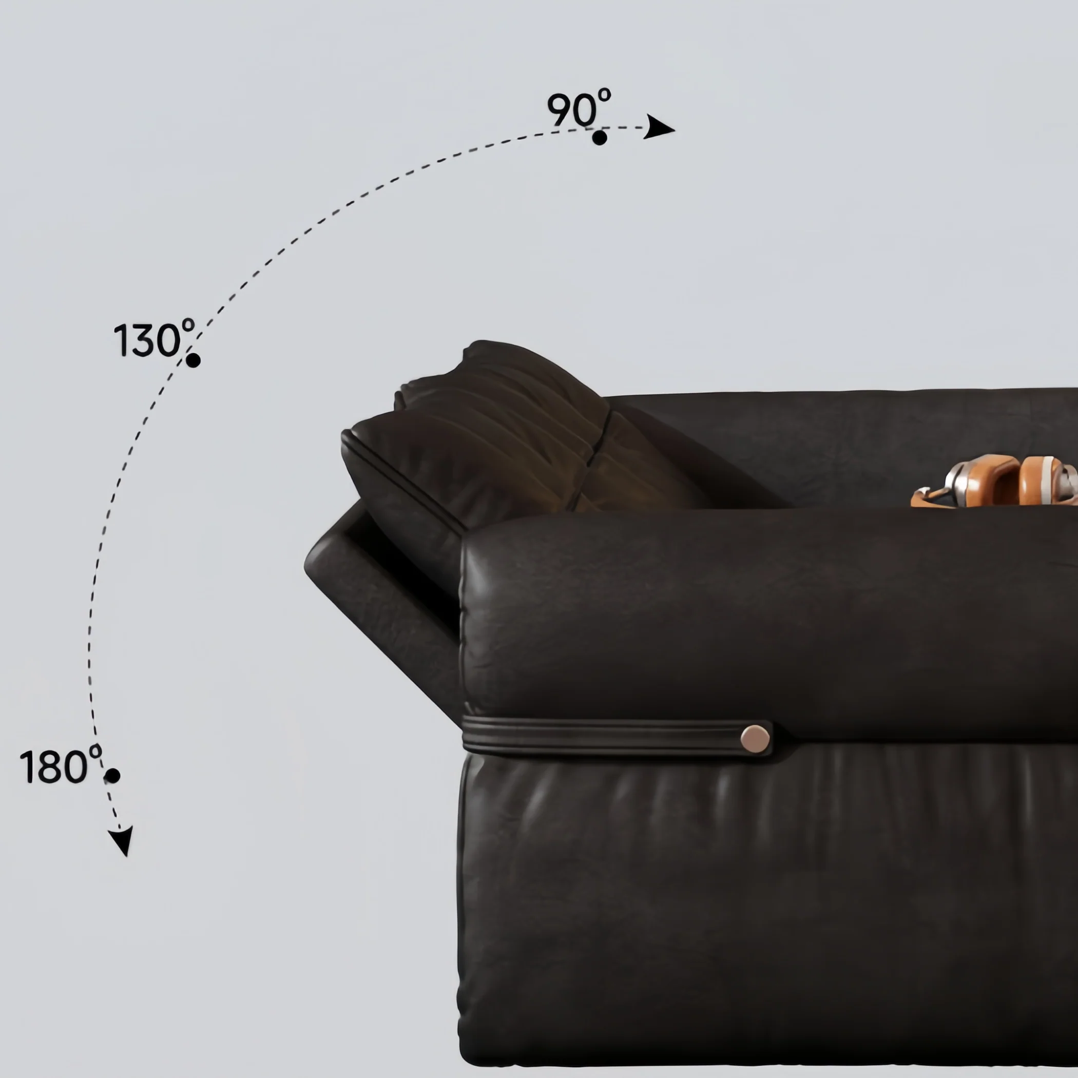 HERBURN 4-in-1 Oil Wax Leather Convertible Sofa Bed - Image 9