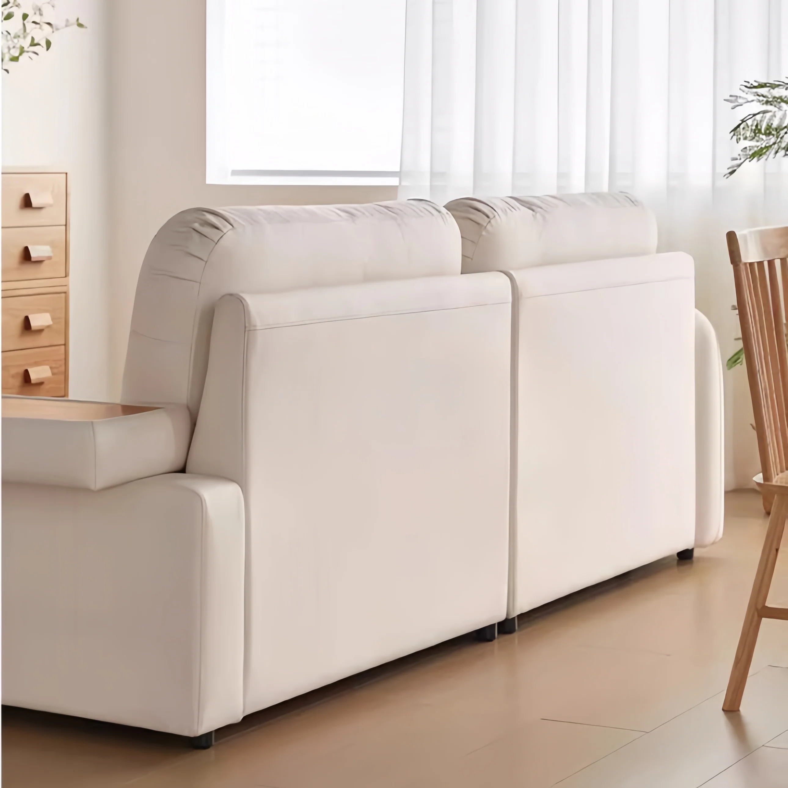 Japandi Pull Out Lounge Chaise and Sofa with Underneath Storage - Image 10