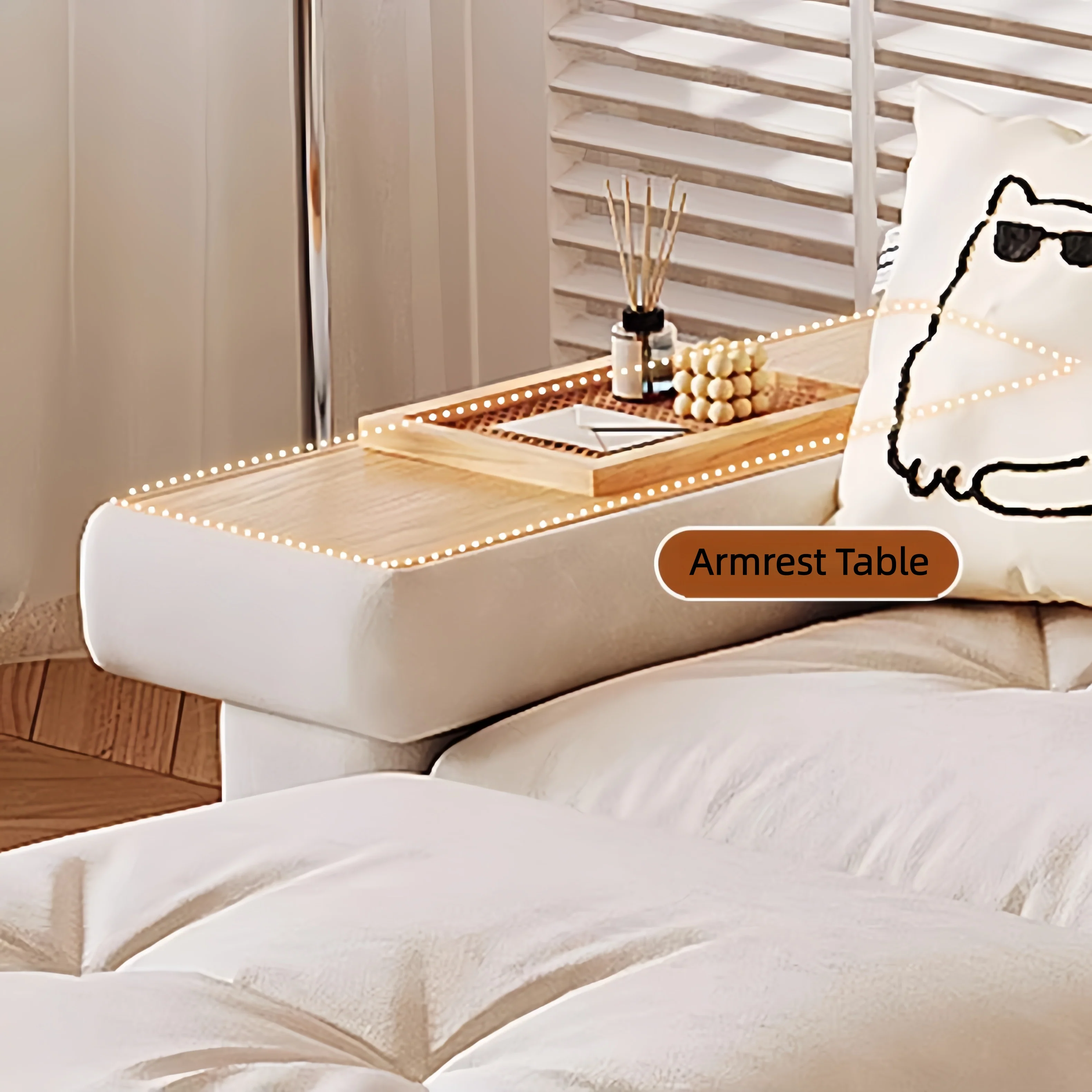 Japandi Pull Out Lounge Chaise and Sofa with Underneath Storage - Image 13