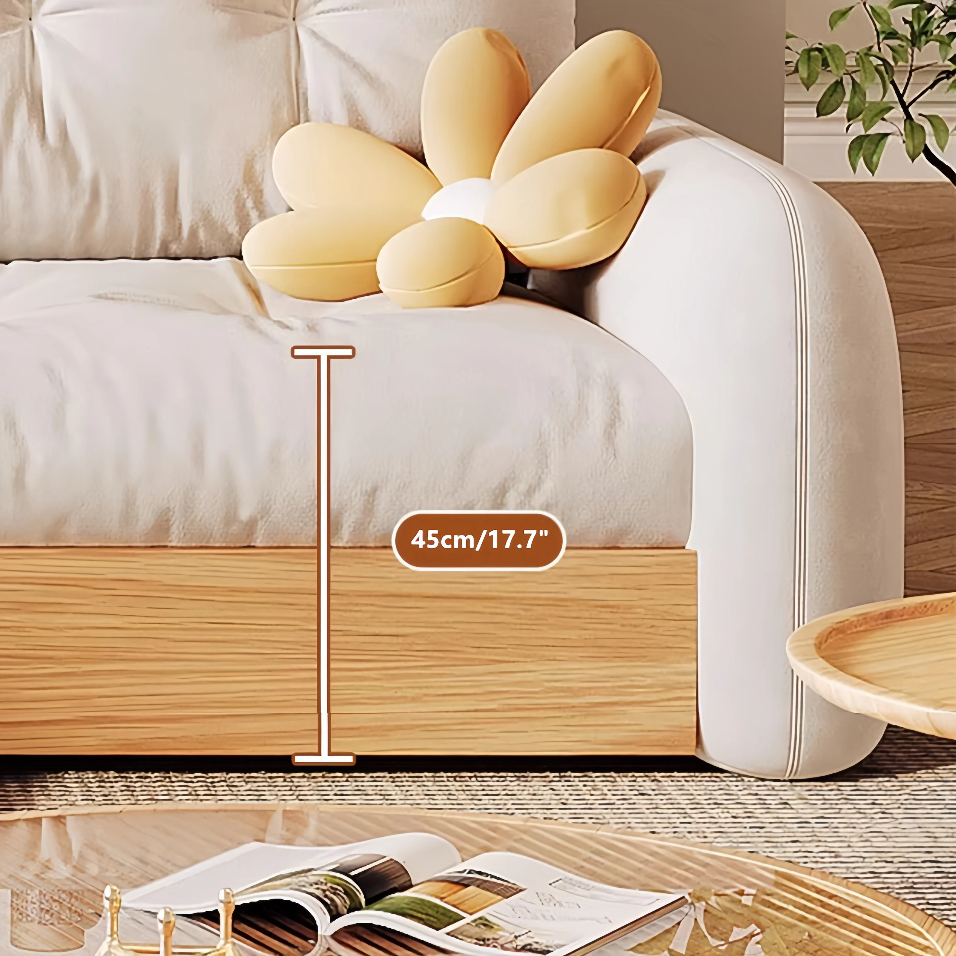 Japandi Pull Out Lounge Chaise and Sofa with Underneath Storage - Image 15