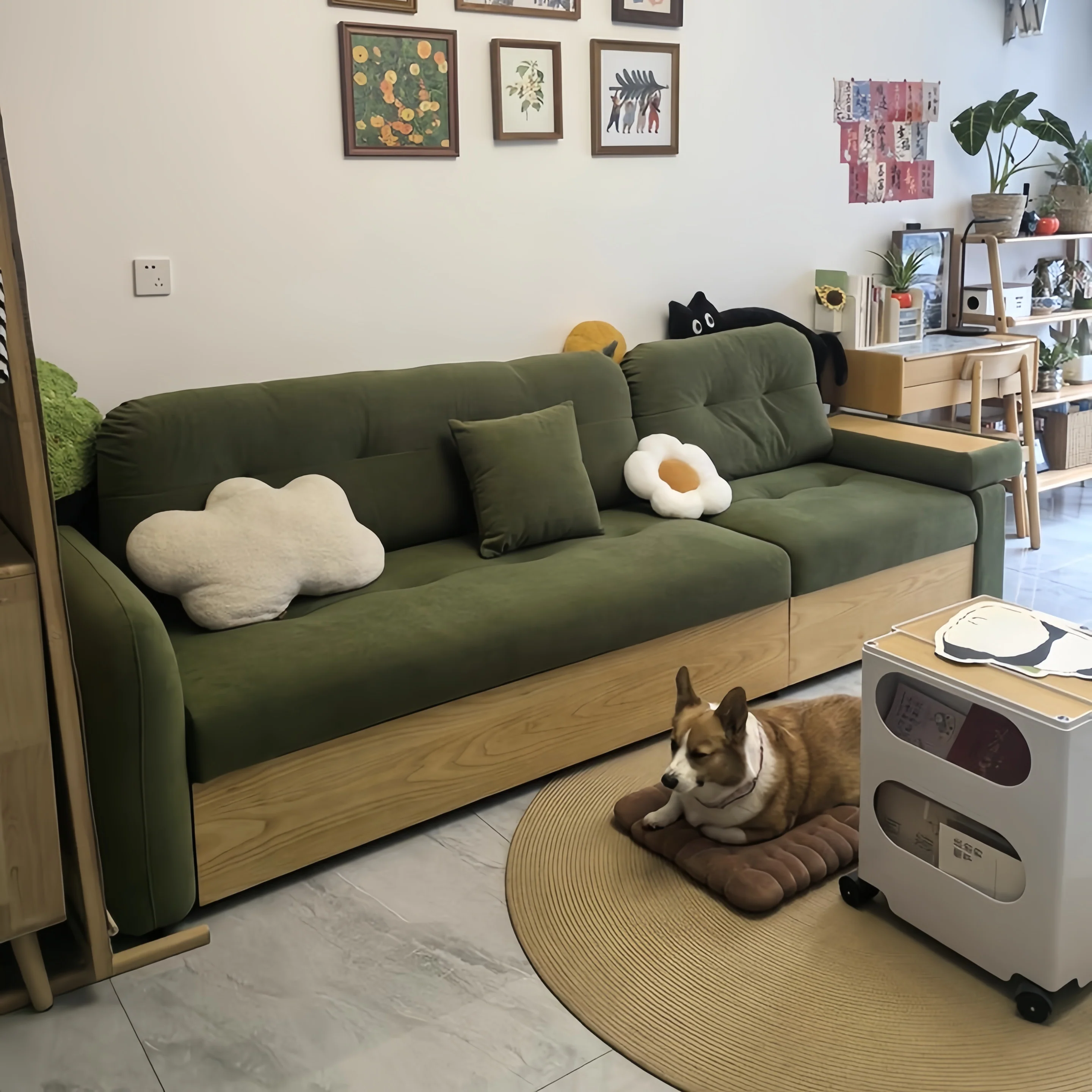 Japandi Pull Out Lounge Chaise and Sofa with Underneath Storage - Image 19