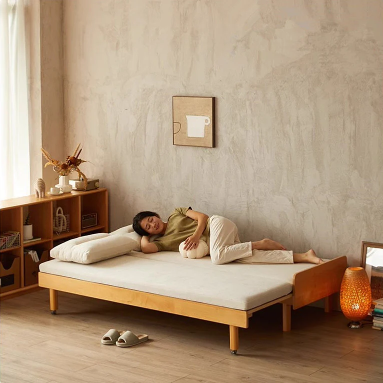 Japandi Pull Out Solid Beech Wood Day Bed - Image 4