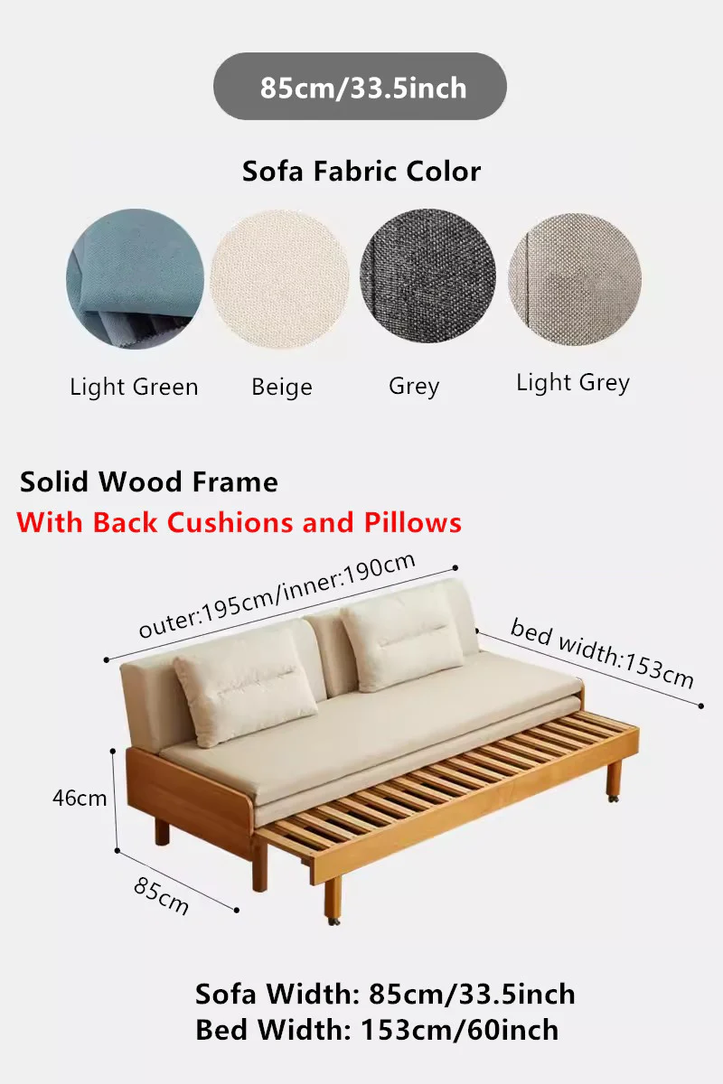 Japandi Pull Out Solid Beech Wood Day Bed - Image 7