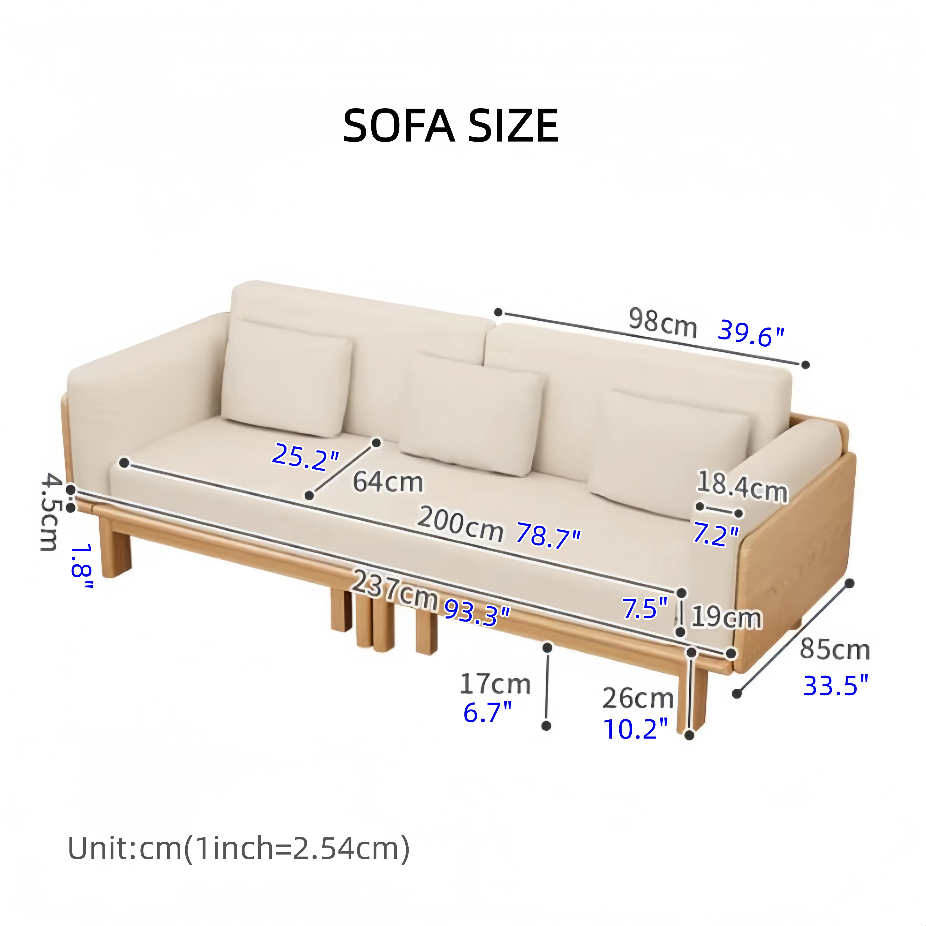 Japandi Solid Wood  Sofa Bed - Image 10