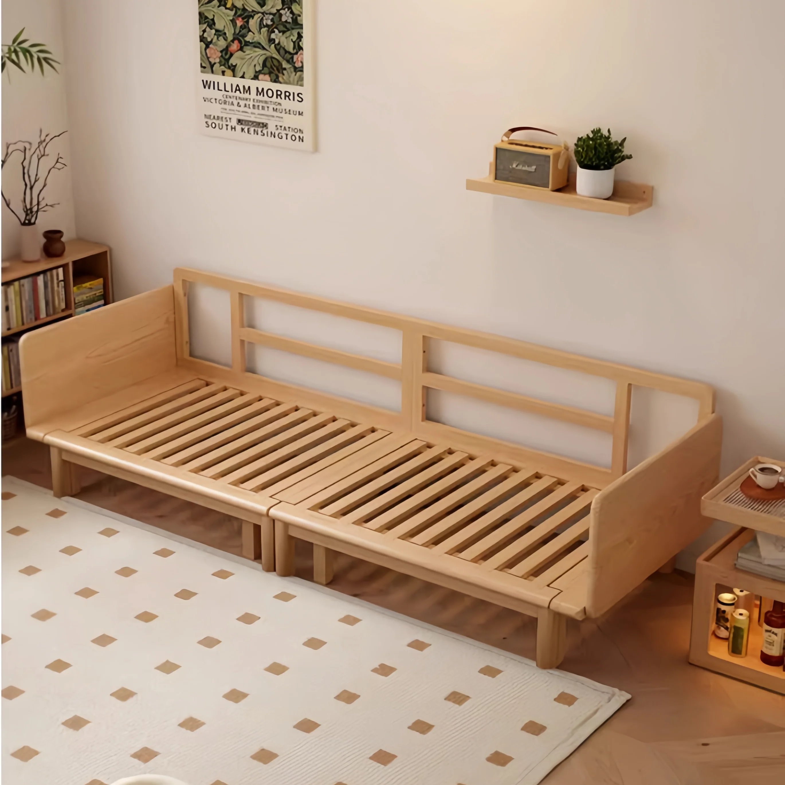 Japandi Solid Wood  Sofa Bed - Image 5