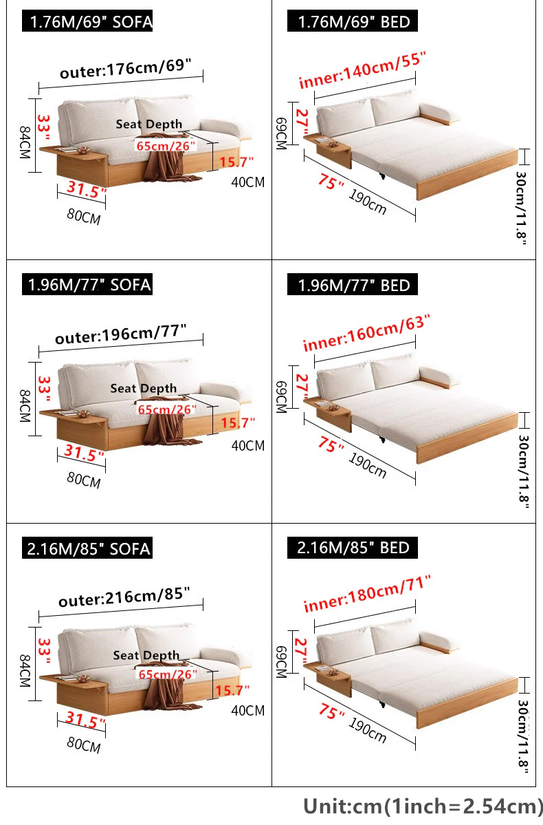 Japandi Teddy Plush Fabric Sofa Bed with Storage - Image 7