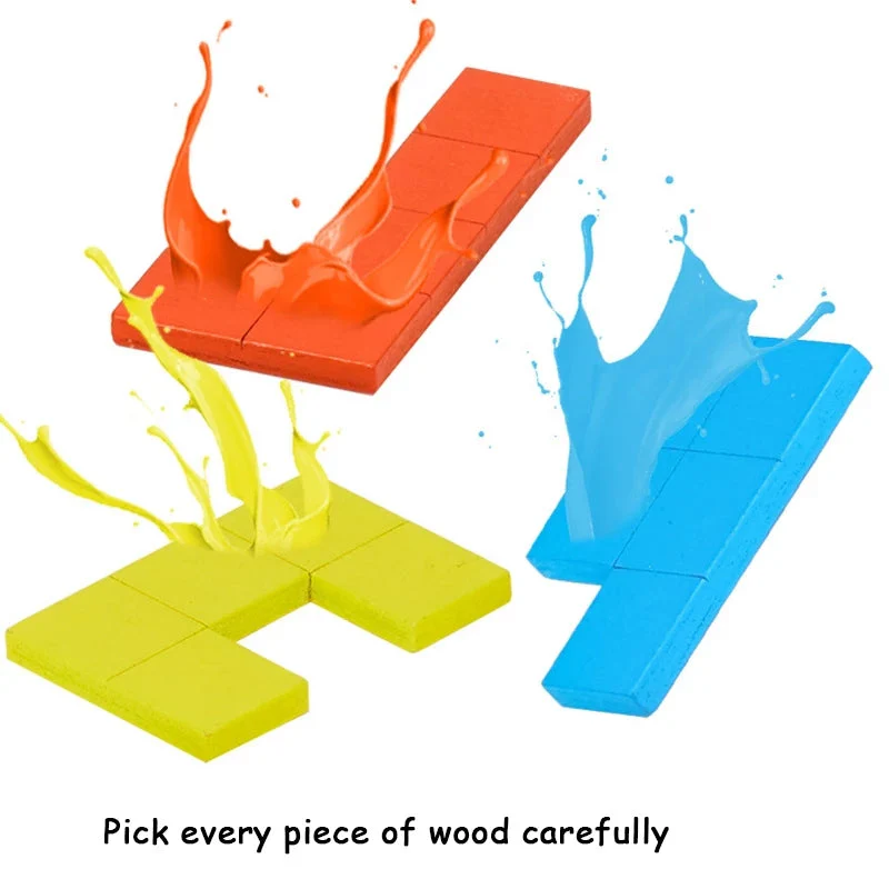 Kids 3D Katamino Wooden Color Building Blocks Puzzle Toys - Image 4