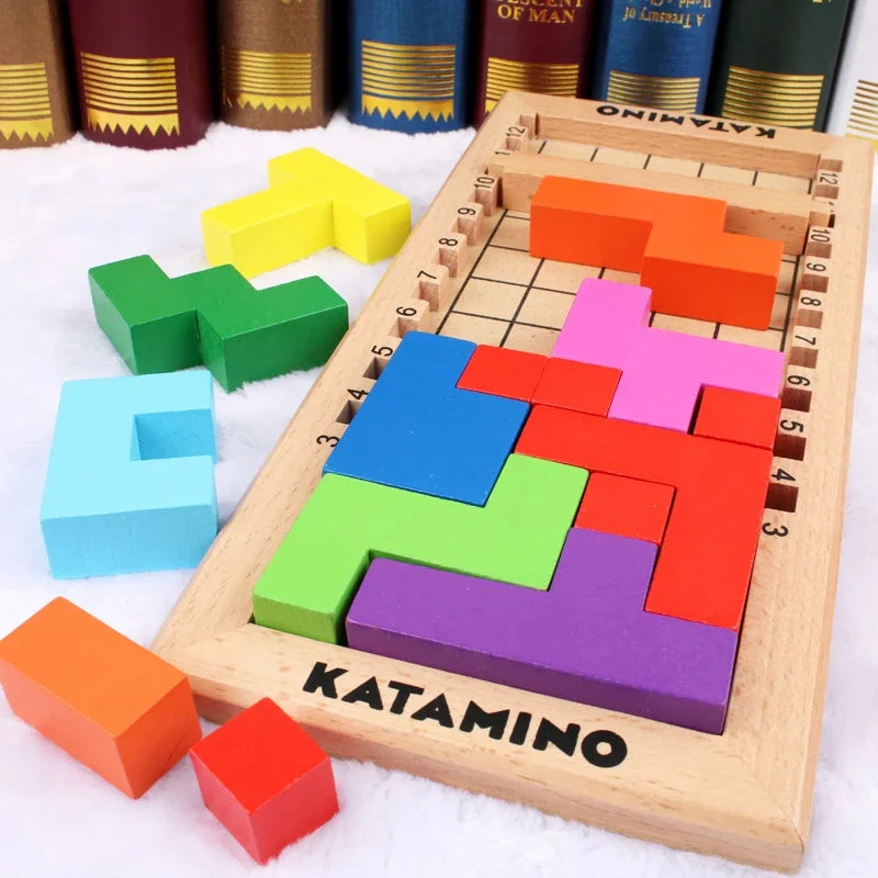 Kids 3D Katamino Wooden Color Building Blocks Puzzle Toys - Image 6