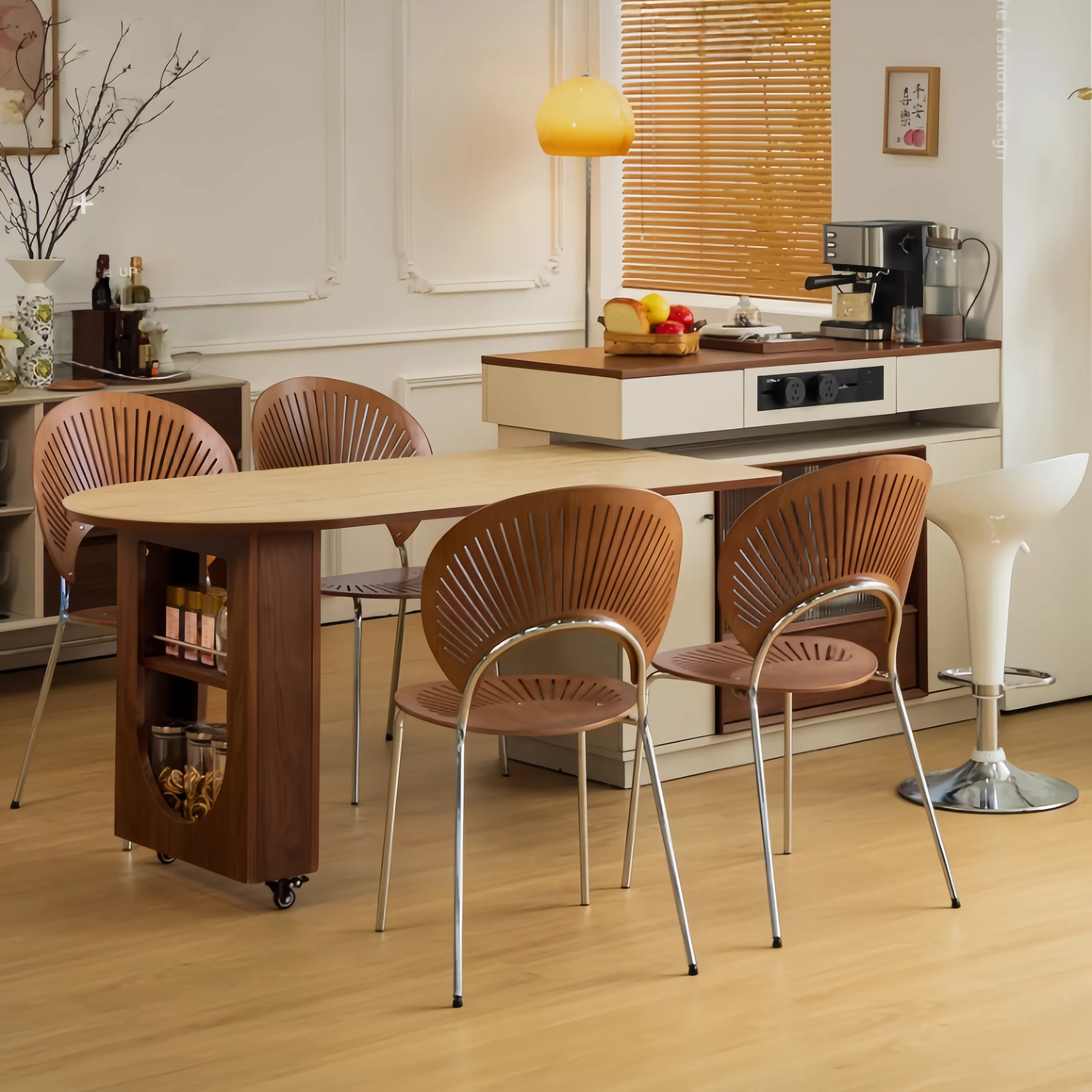 Kitchen Island Cabinet with 180° Rotating Table - Image 2