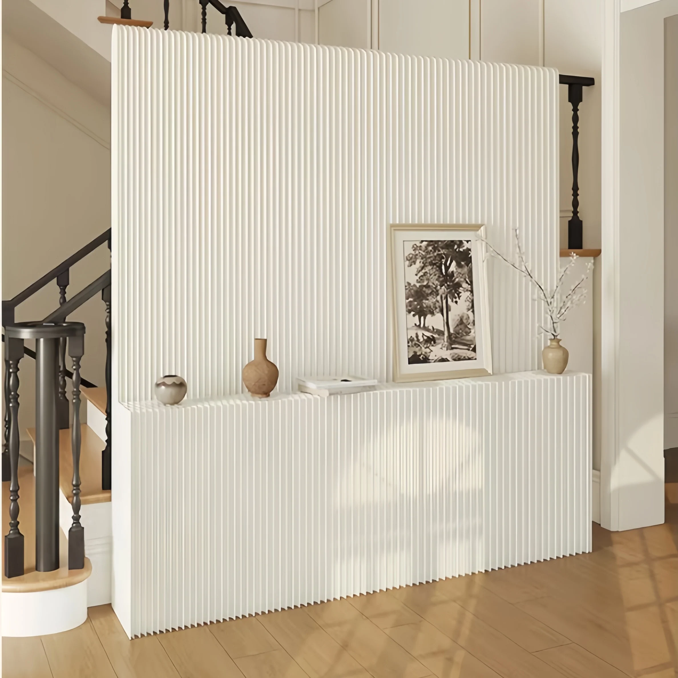 Kraft Paper Wall Divider with Display Rack - Image 14