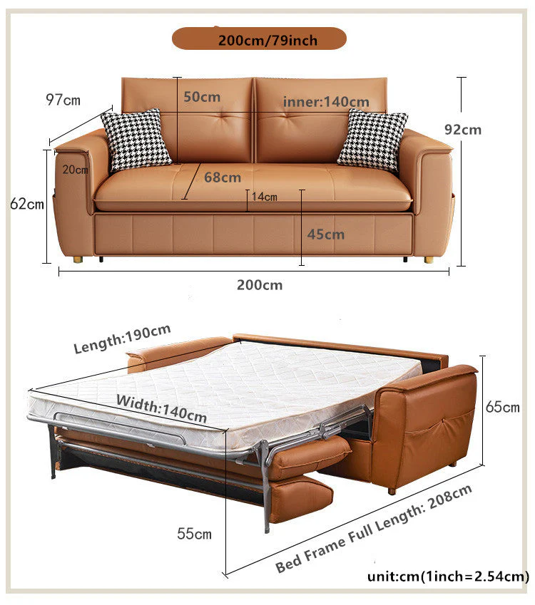 Leathaire Sleeper Sofa Bed With Mattress - Image 7