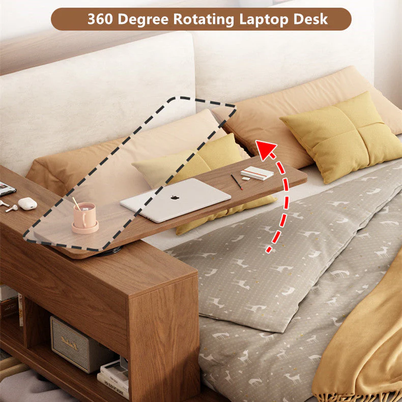 Lift Up Storage Bed With Rotating Desk and Drawers - Image 6