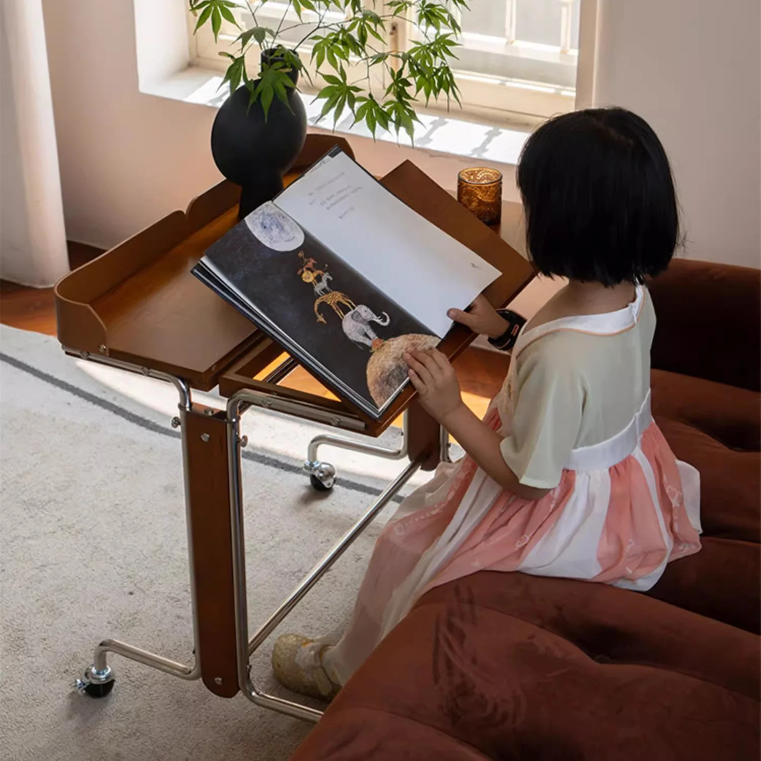 Liftable and Adjustable Desk with Universal Wheels - Image 7