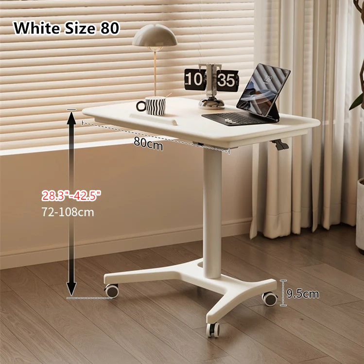 Liftable and Adjustable Solid Wood Laptop Desk with Universal Wheels - Image 11