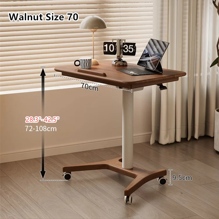 Liftable and Adjustable Solid Wood Laptop Desk with Universal Wheels - Image 14