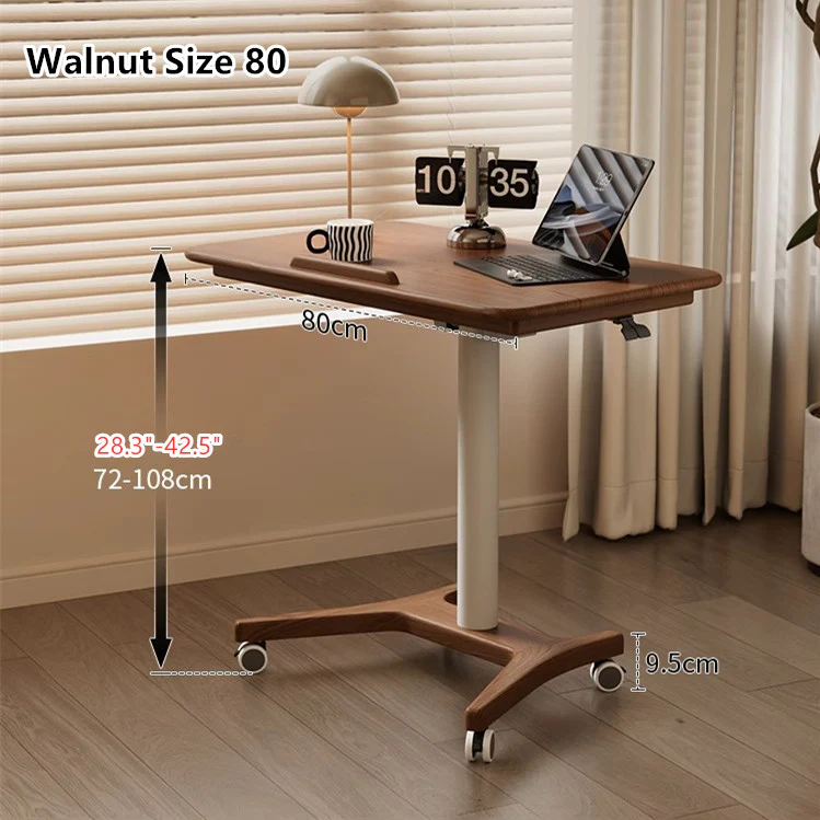 Liftable and Adjustable Solid Wood Laptop Desk with Universal Wheels - Image 15
