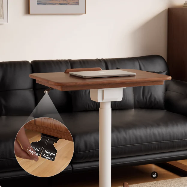 Liftable and Adjustable Solid Wood Laptop Desk with Universal Wheels - Image 6