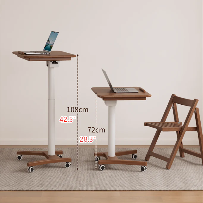 Liftable and Adjustable Solid Wood Laptop Desk with Universal Wheels - Image 7