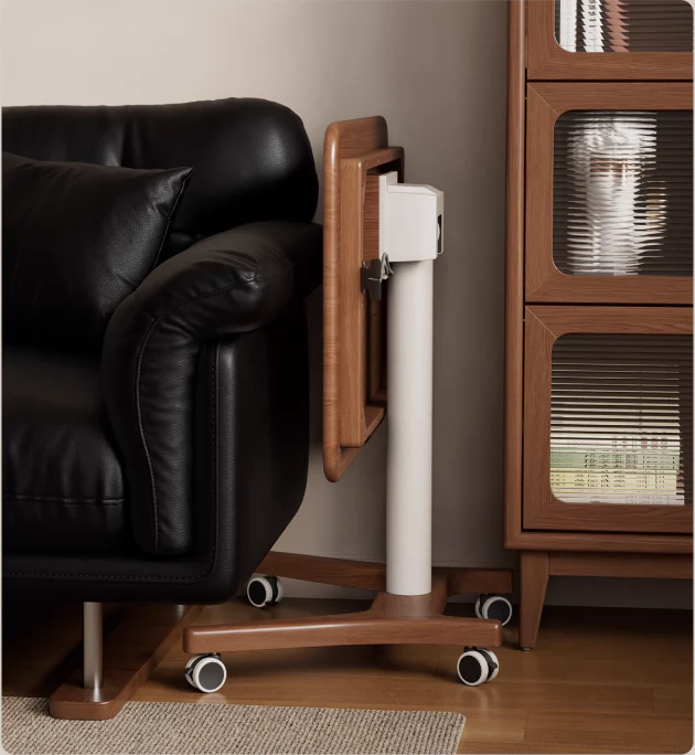 Liftable and Adjustable Solid Wood Laptop Desk with Universal Wheels - Image 8