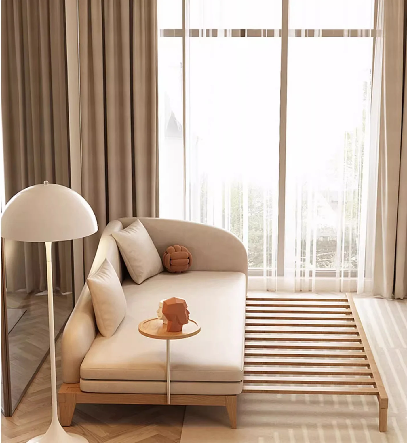 Lounge Chaise Sofa Bed - Image 4