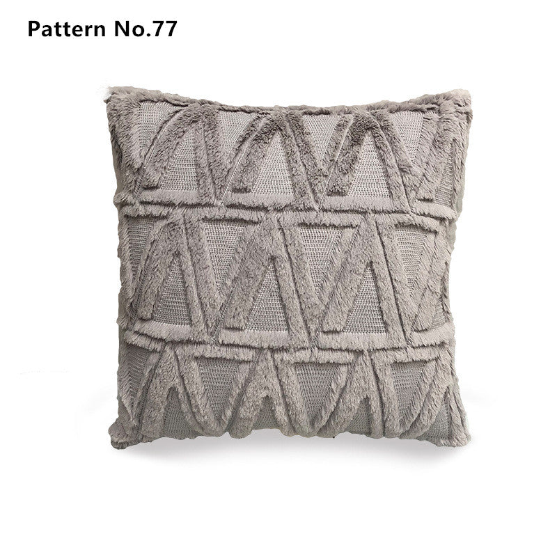Luxury Soft Plush Short Wool Throw Pillow Covers 18 x 18 inches 45 x 45 cm(Pattern No.68~91) - Image 14