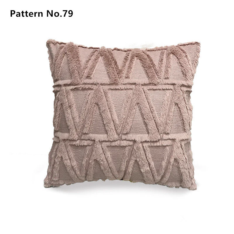 Luxury Soft Plush Short Wool Throw Pillow Covers 18 x 18 inches 45 x 45 cm(Pattern No.68~91) - Image 16