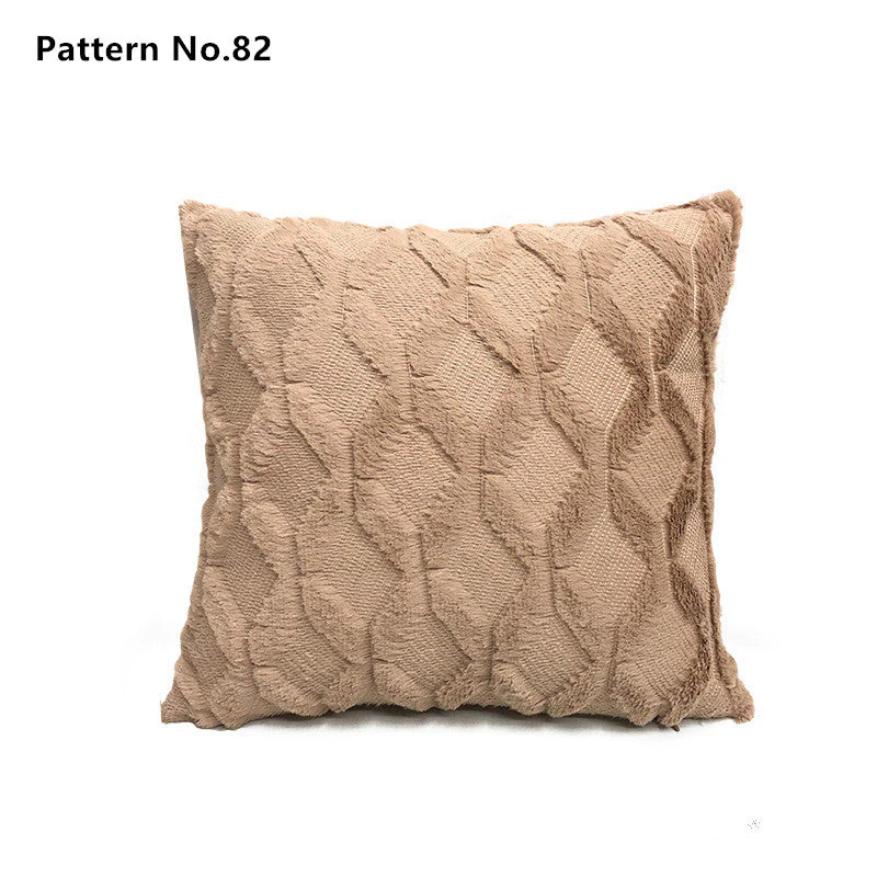 Luxury Soft Plush Short Wool Throw Pillow Covers 18 x 18 inches 45 x 45 cm(Pattern No.68~91) - Image 19