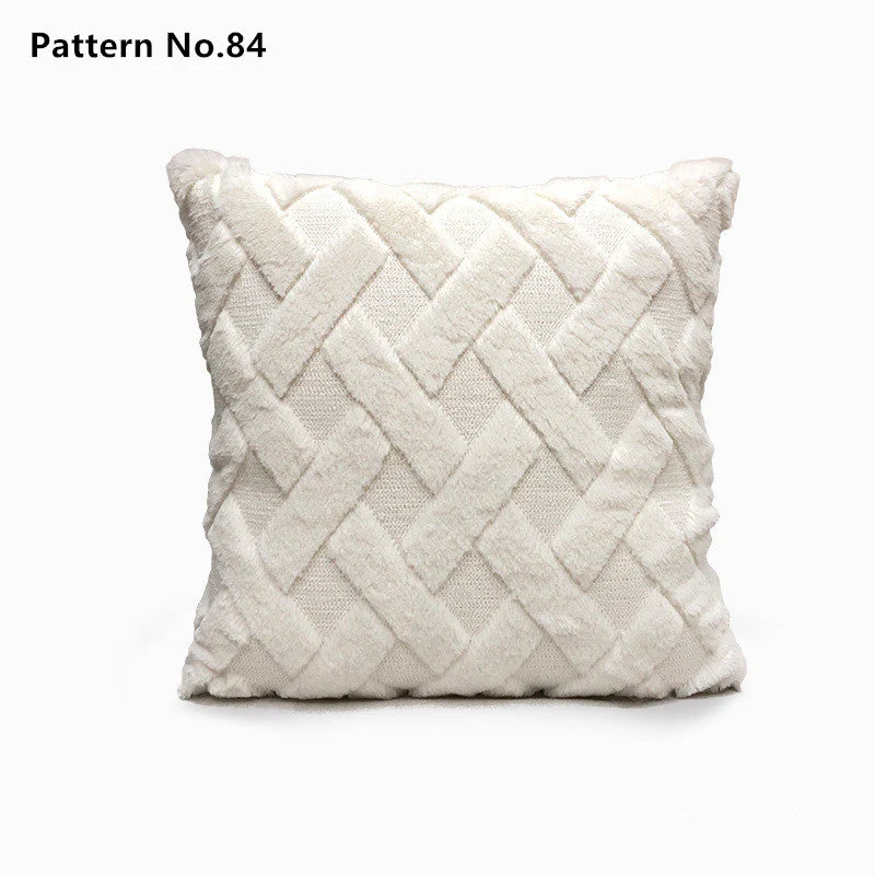 Luxury Soft Plush Short Wool Throw Pillow Covers 18 x 18 inches 45 x 45 cm(Pattern No.68~91) - Image 21