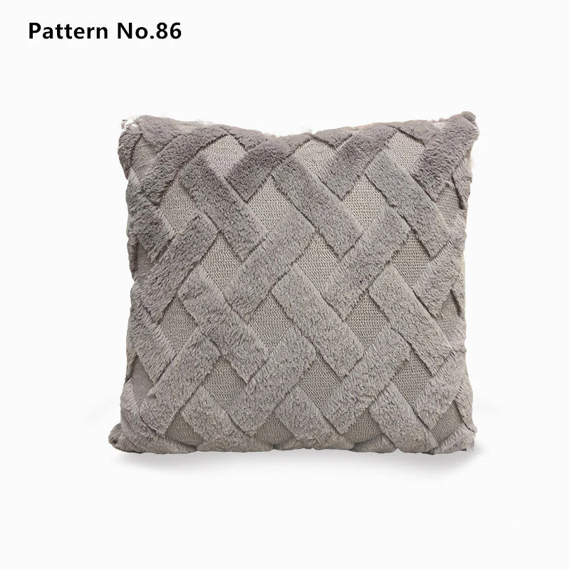 Luxury Soft Plush Short Wool Throw Pillow Covers 18 x 18 inches 45 x 45 cm(Pattern No.68~91) - Image 23
